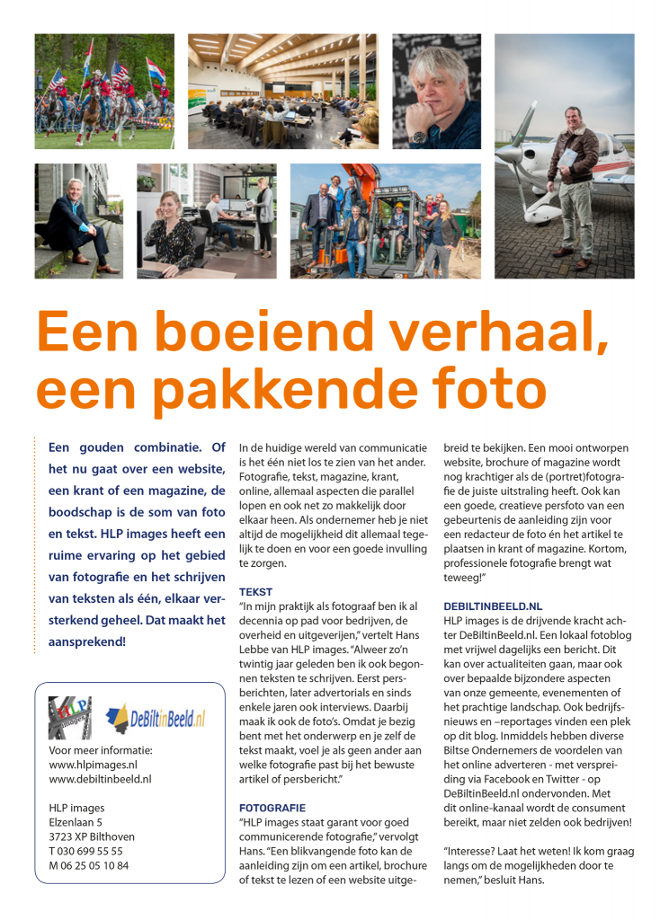 Advertorial Hans Lebbe HLP images BiltsOndernemersNieuws